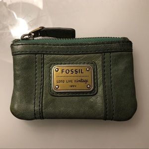 Fossil coin purse wallet, color is teal/blue/green